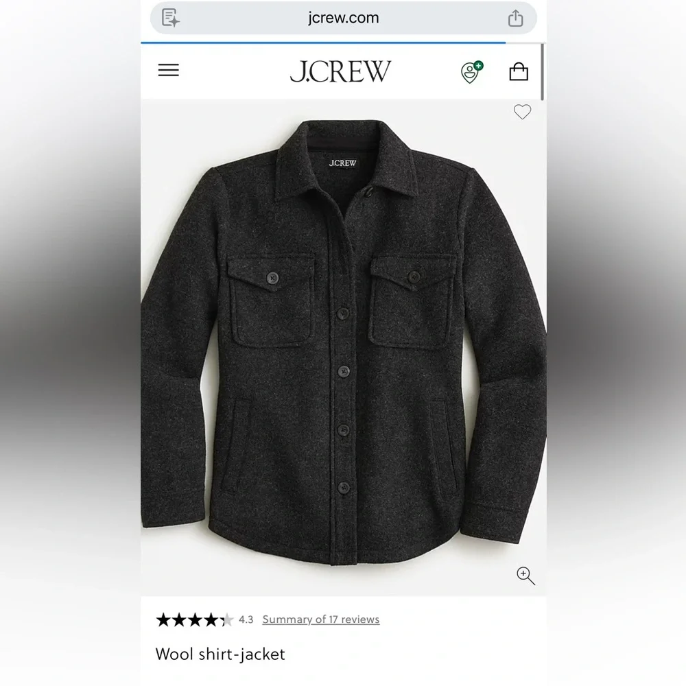 J. Crew Wool‎ Shirt Jacket Large